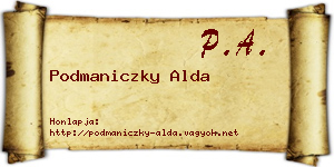 Podmaniczky Alda névjegykártya